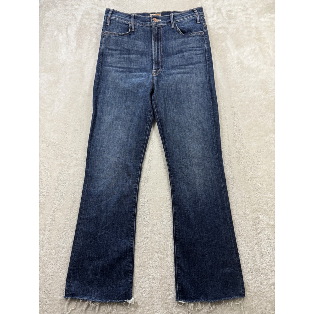 Mother Womens The Hustler Ankle Fray Girl Crush Blue Jeans 30 Meas: 29x28